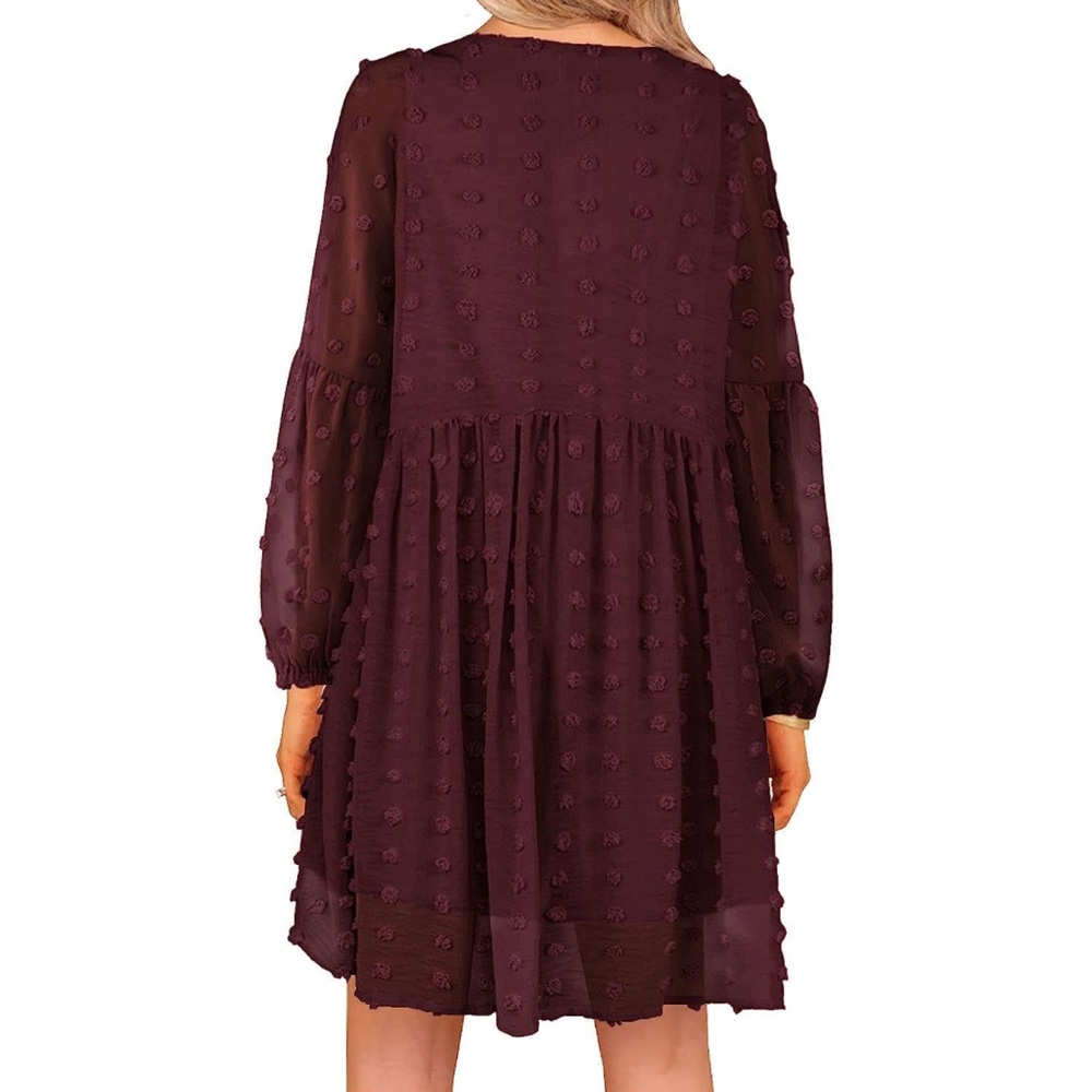 NWT XXL MIHOLL Women's V Neck Short Sleeve Ruffle Loose Summer Flowy Mini Dress - Picture 2 of 13